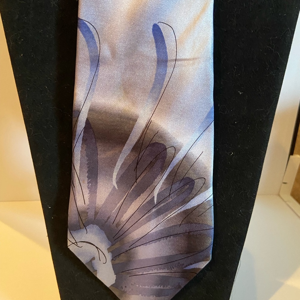 J. Garcia Collection Fourteen Banyan Tree Silk Tie Silver Grey Blue